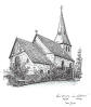 Federzeichnung "Evang. Kirche in Lone"